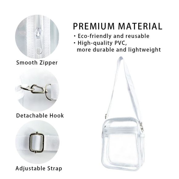 TotePrint 2 Packs Clear Black+White Wallet for Men and Women,Chest Crossbody🙈 - Picture 3 of 9